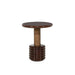 Eleonora Ronde Bijzettafel Kyan High gloss beton en eiken, 46cm - Bruin