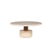 Eleonora Ronde Salontafel Kyan High gloss beton en eiken, 90cm - Beige