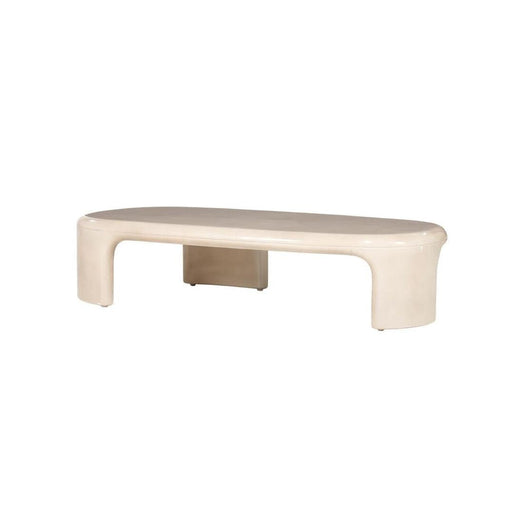 Eleonora Salontafel Kane High gloss beton, 140 x 65cm - Beige - Ovaal