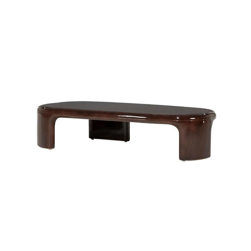 Eleonora Salontafel Kane High gloss beton, 140 x 65cm - Bruin - Ovaal