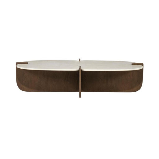 Eleonora Salontafel Filou Keramiek en eiken, 130 x 70cm - Bruin - Organisch