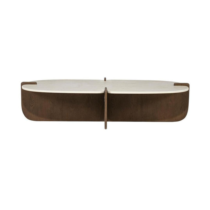 Eleonora Salontafel Filou Keramiek en eiken, 130 x 70cm - Bruin - Organisch