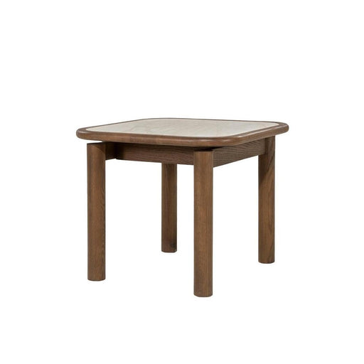 Eleonora Bijzettafel Gabi Keramiek en eiken, 60 x 60cm - Bruin - Vierkant