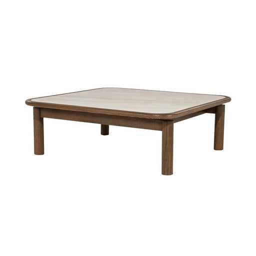 Eleonora Salontafel Gabi Keramiek en eiken, 100 x 100cm - Bruin - Vierkant