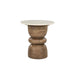 Eleonora Ronde Bijzettafel Pippa Botochino marmer en mangohout, Ø50cm - Naturel