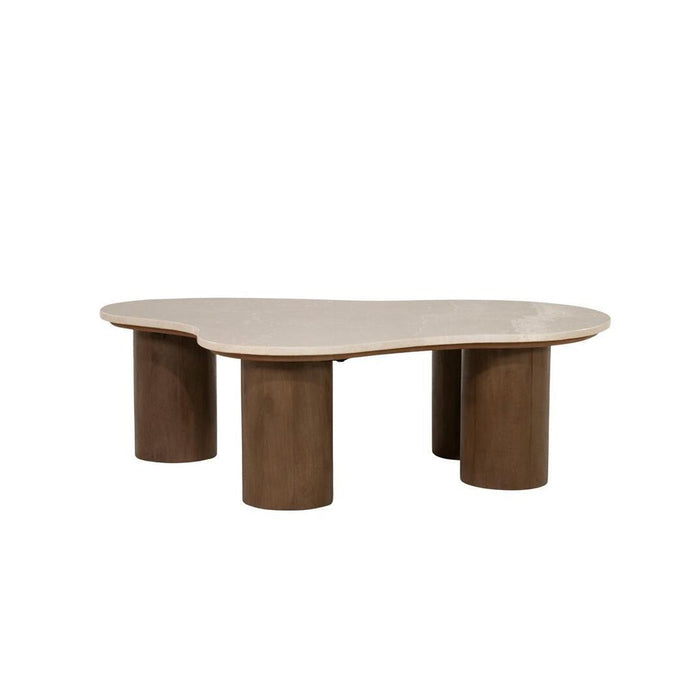 Eleonora Organische Salontafel Kengi Botochino marmer en mangohout, 107 x 81cm - Naturel