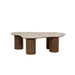Eleonora Organische Salontafel Kengi Botochino marmer en mangohout, 107 x 81cm - Naturel