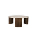 Eleonora Ronde Salontafel Joan Botochino marmer en mangohout, Ø82cm - Naturel