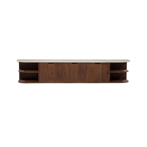 Eleonora TV-meubel Vigo Mangohout en Botochino marmer, 200cm - Bruin