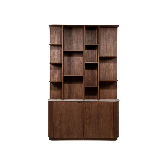 Eleonora Opbergkast Vigo Mangohout en Botochino marmer, 220 x 139cm - Bruin