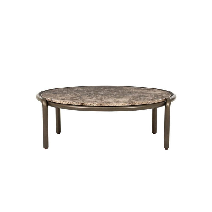 Eleonora Ronde Salontafel Silke Emperador marmer, Ø83cm - Bruin