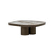 Eleonora Salontafel Santino Keramiek met marmerlook, 90 x 90cm - Bruin - Ovaal