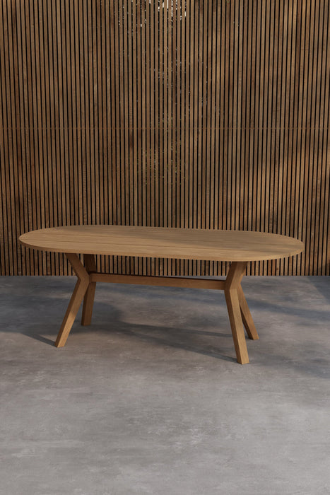 Nohr Ovale Tuintafel Amberia Teakhout, 200 x 100cm - Naturel - Ovaal - ThatLyfeStyle
