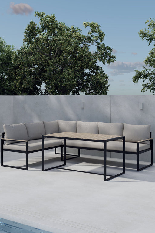 Nohr Loungeset Fielding Met hoekbank en hoge tafel - Beige - ThatLyfeStyle
