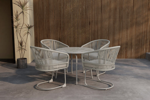 Nohr Tuinset Jaymeson Met tuintafel en stoelen, Ø90cm - Beige - Rond
