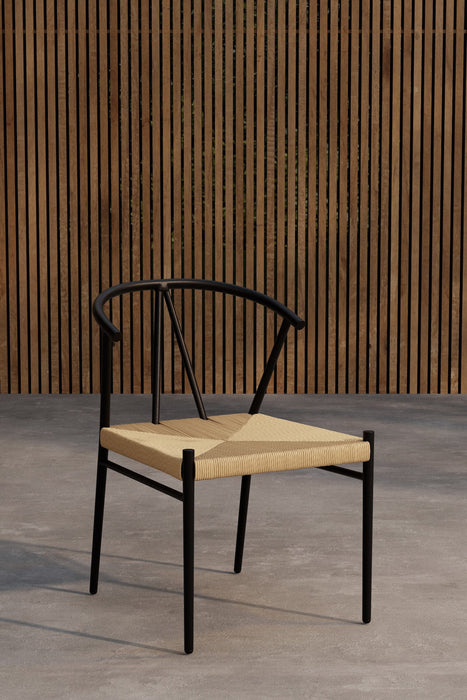 Nohr Eetkamerstoel Atalie Rattan - Naturel/Zwart - ThatLyfeStyle