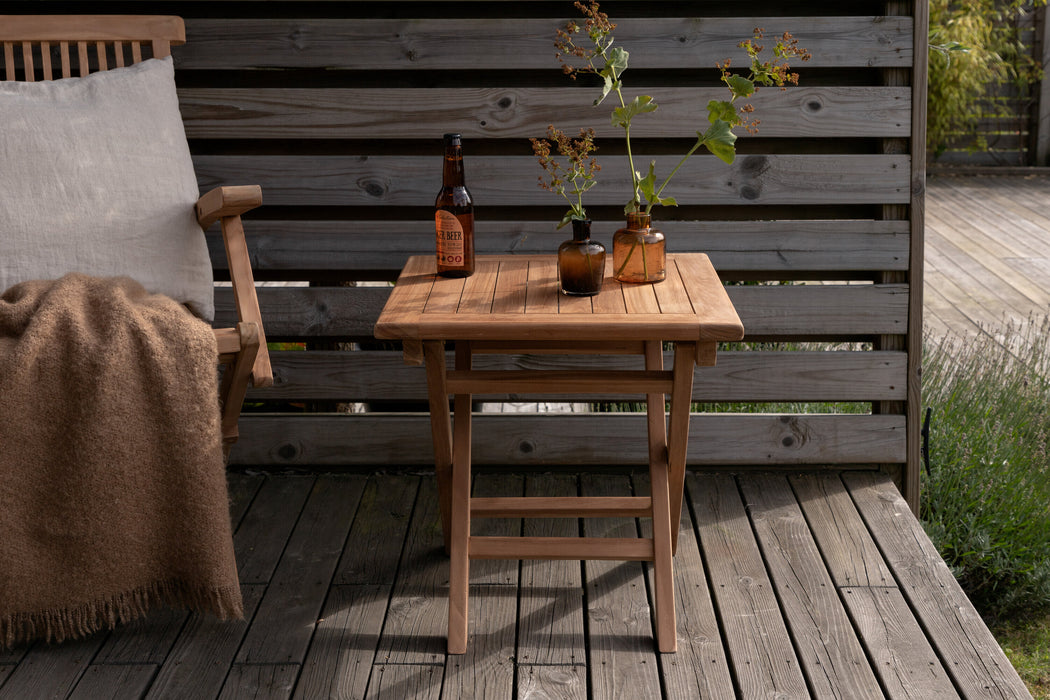 Nohr Inklapbare Bistrotafel Amberia Teakhout, 50 x 50cm - Naturel - Vierkant - ThatLyfeStyle