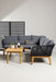 Nohr Loungeset Chandni Acaciahout, Met hoekbank en tafel - Zwart - ThatLyfeStyle