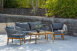 Nohr Loungeset Chandni Acaciahout, Met bank, tafel en 2 stoelen - Grijs - ThatLyfeStyle