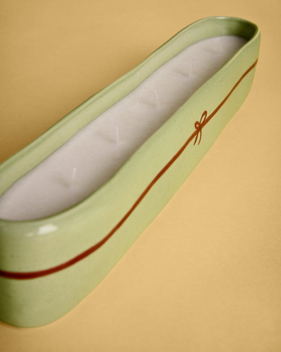 Kave Home Kaars Justine Franco Keramiek, 35 x 5cm - Groen
