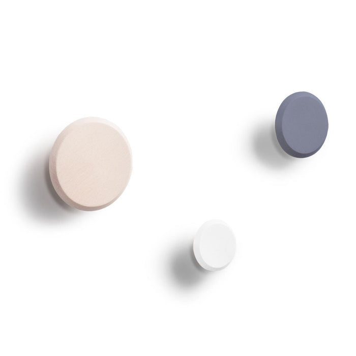 Kave Home Kapstokhaak Nadua Set van 3 stuks - Naturel/Wit/Blauw