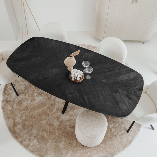 Tower Living Eettafel Silvi Deens ovaal, Mangohout - Zwart