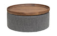 Tower Living Ronde Salontafel Ossana Mangohout en stof, 80cm - Grijs