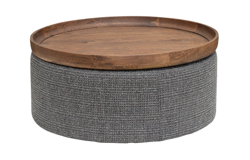 Tower Living Ronde Salontafel Ossana Mangohout en stof, 80cm - Grijs