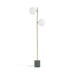Kave Home Vloerlamp Lonela Marmer en messing, 2-lamps - Donkergroen