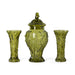 HKliving Vaas Mantel Set van 3 stuks, Glas - Olijfgroen