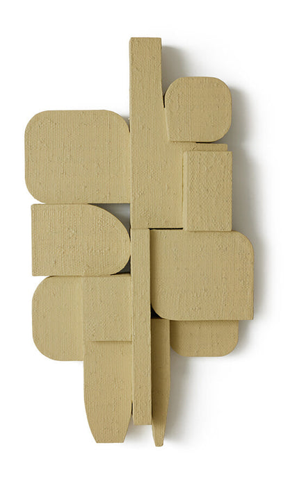 HKliving Wandpaneel Modernist Gevlochten palm, 100 x 55cm - Geel