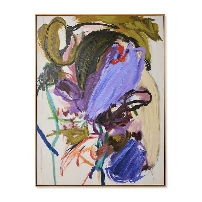 HKliving Schilderij Abstraction Linnen, 123 x 163cm - Meerkleurig