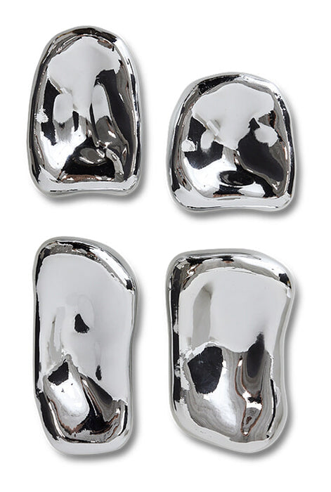HKliving Wandobject Glass Glas, Set van 4 stuks - Chroom