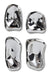 HKliving Wandobject Glass Glas, Set van 4 stuks - Chroom