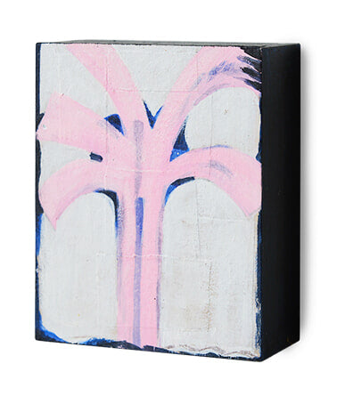 HKliving Schilderij Pocket Palmlines, 13 x 16cm - Roze