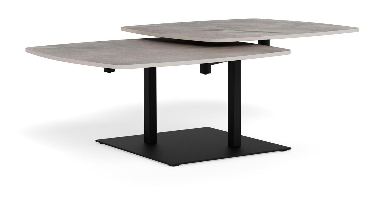 Bendt Salontafel Cendy Keramiek, Met 2 verstelbare bladen - Grijs - Vierkant - ThatLyfeStyle