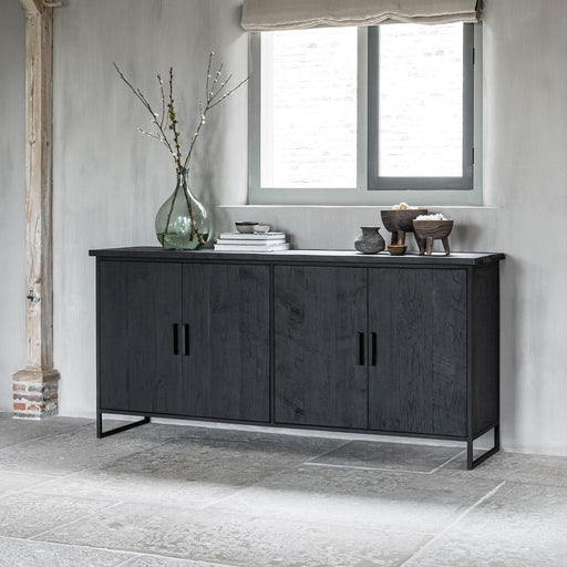 DTP Home Dressoir Beam Teakhout, 190cm - Zwart