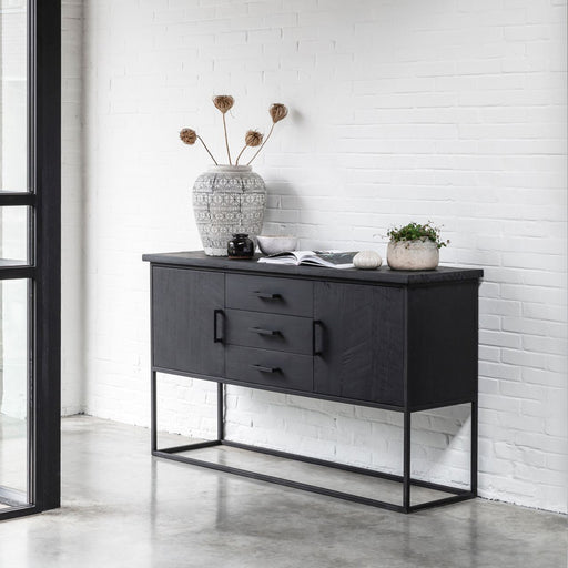 DTP Home Dressoir Beam Teakhout, 158cm - Zwart
