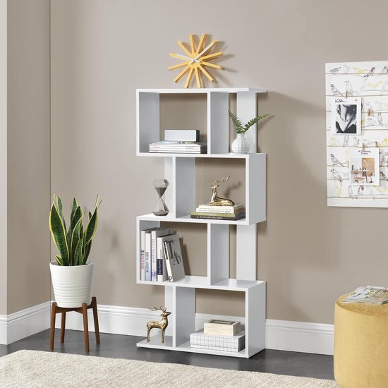 Boekenkast schap Marseille 130x60x24 cm wit - ThatLyfeStyle