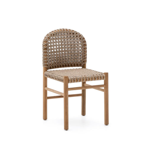 Kave Home Tuinstoel Tavira Teakhout en touw - Beige - ThatLyfeStyle