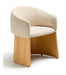 Kave Home Eetkamerstoel Bosca Chenille en eiken - Beige