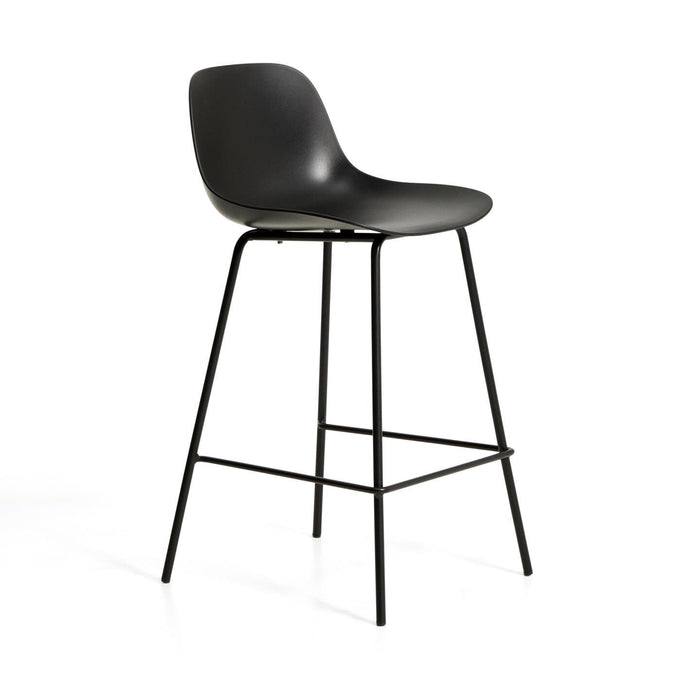 Kave Home Barkruk Altea Gerecycled kunststof - Zwart (zithoogte 65cm)