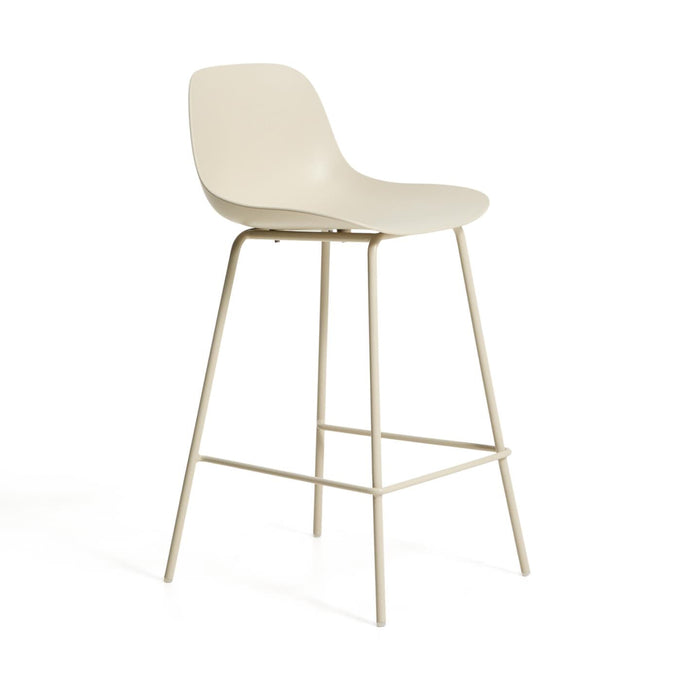 Kave Home Barkruk Altea Gerecycled kunststof - Beige (zithoogte 65cm)