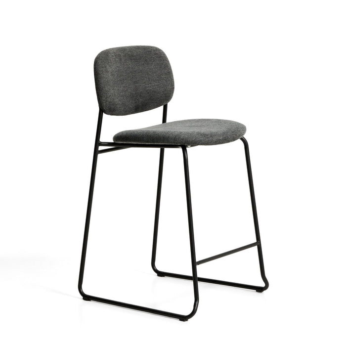 Kave Home Barkruk Meli Chenille - Donkergrijs (zithoogte 65cm)