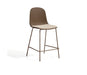Kave Home Barkruk Debari Chenille en kunststof - Bruin (zithoogte 65cm)