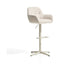 Kave Home Draaibare Barkruk Dorina Chenille - Beige (zithoogte 65-85cm)