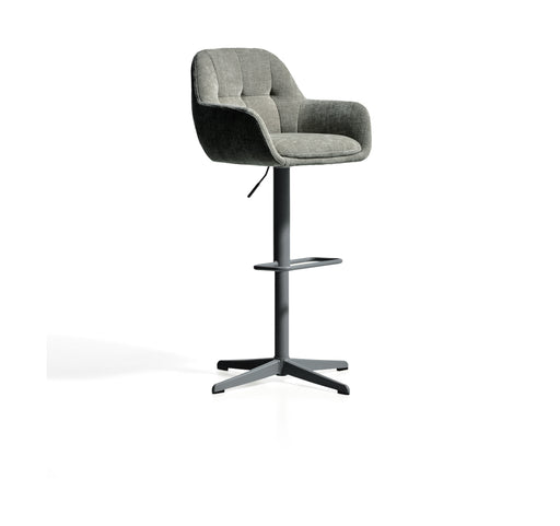 Kave Home Draaibare Barkruk Dorina Chenille - Groen (zithoogte 65-85cm)