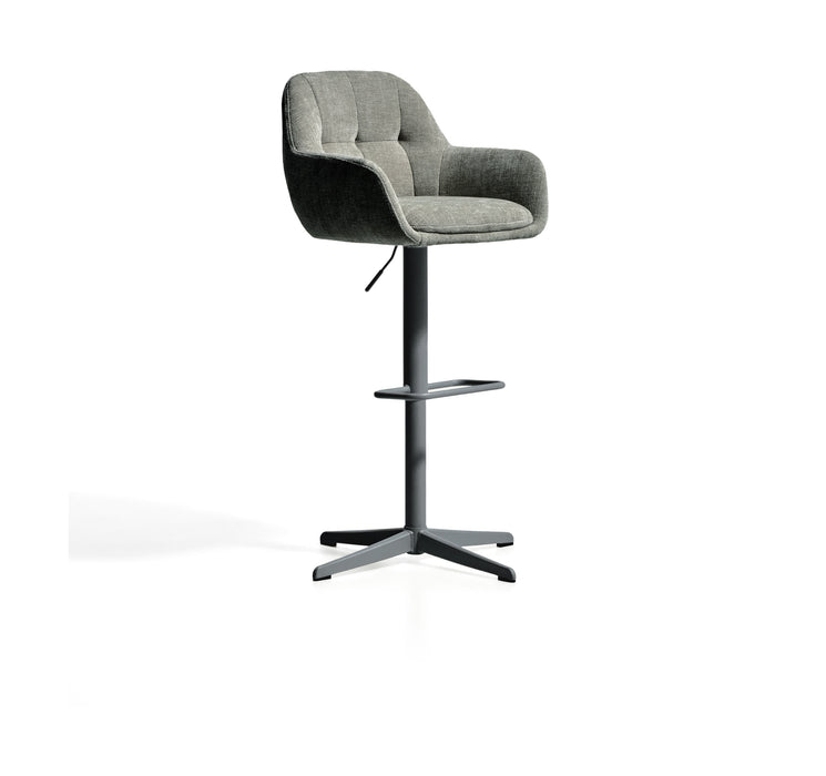 Kave Home Draaibare Barkruk Dorina Chenille - Groen (zithoogte 65-85cm)