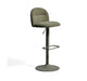Kave Home Verstelbare Barkruk Arino Chenille - Groen (zithoogte 64-86cm)