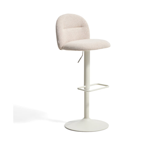 Kave Home Verstelbare Barkruk Arino Chenille - Beige (zithoogte 64-86cm)